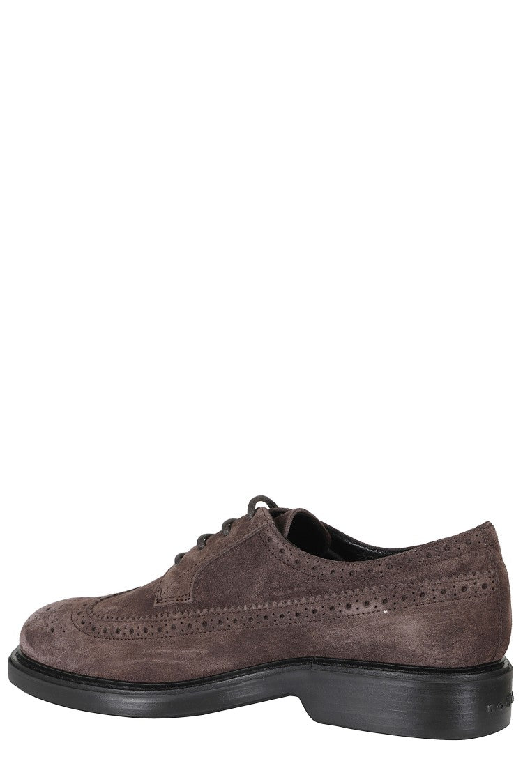 Hogan Brown H704 Perforated Embellishments Suede Brogues