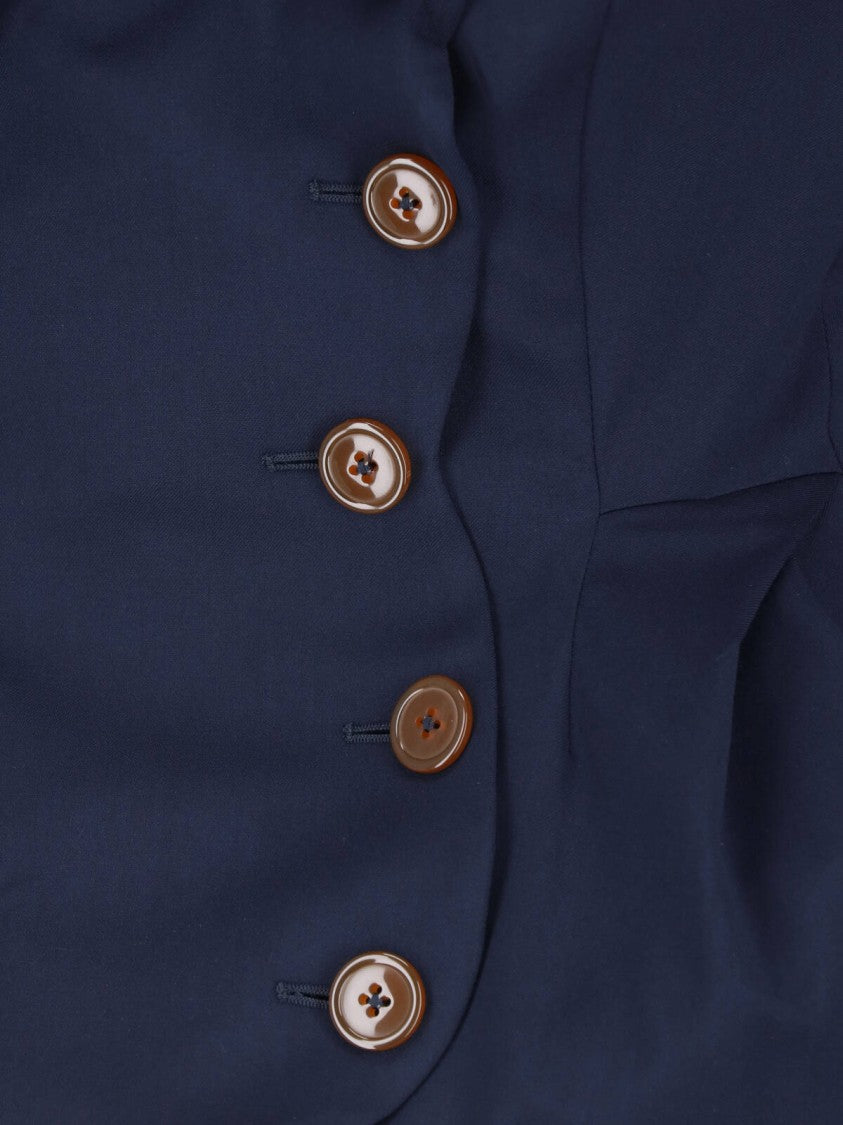 Vivienne Westwood Navy Drunken Tailored Virgin Wool Suit Jacket