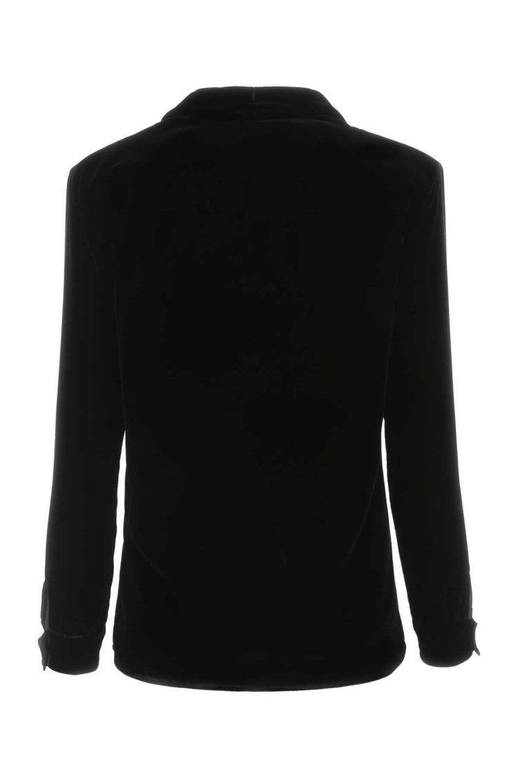 Saint Laurent Cropped Black Velvet Jacket