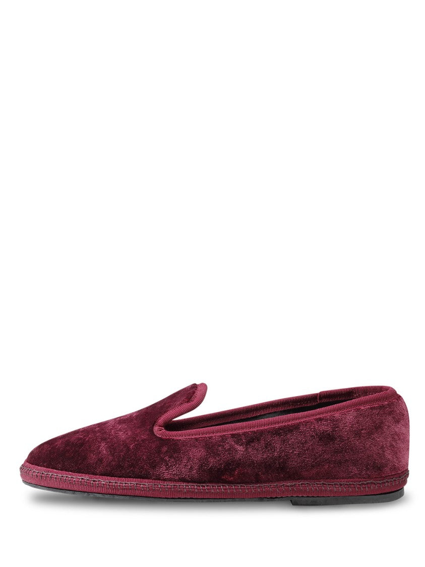 Sentier Deep Burgundy Low-Profile Slippers With Velvety Texture