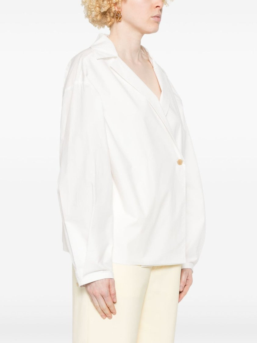 Khaite Pristine Wrap Top With Button Closure