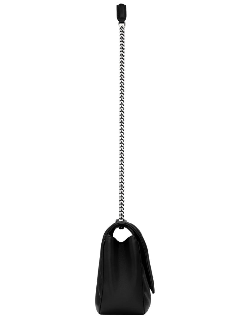 Saint Laurent Medium Chevron Quilted Shoulder Bag With Dual Chain Strap