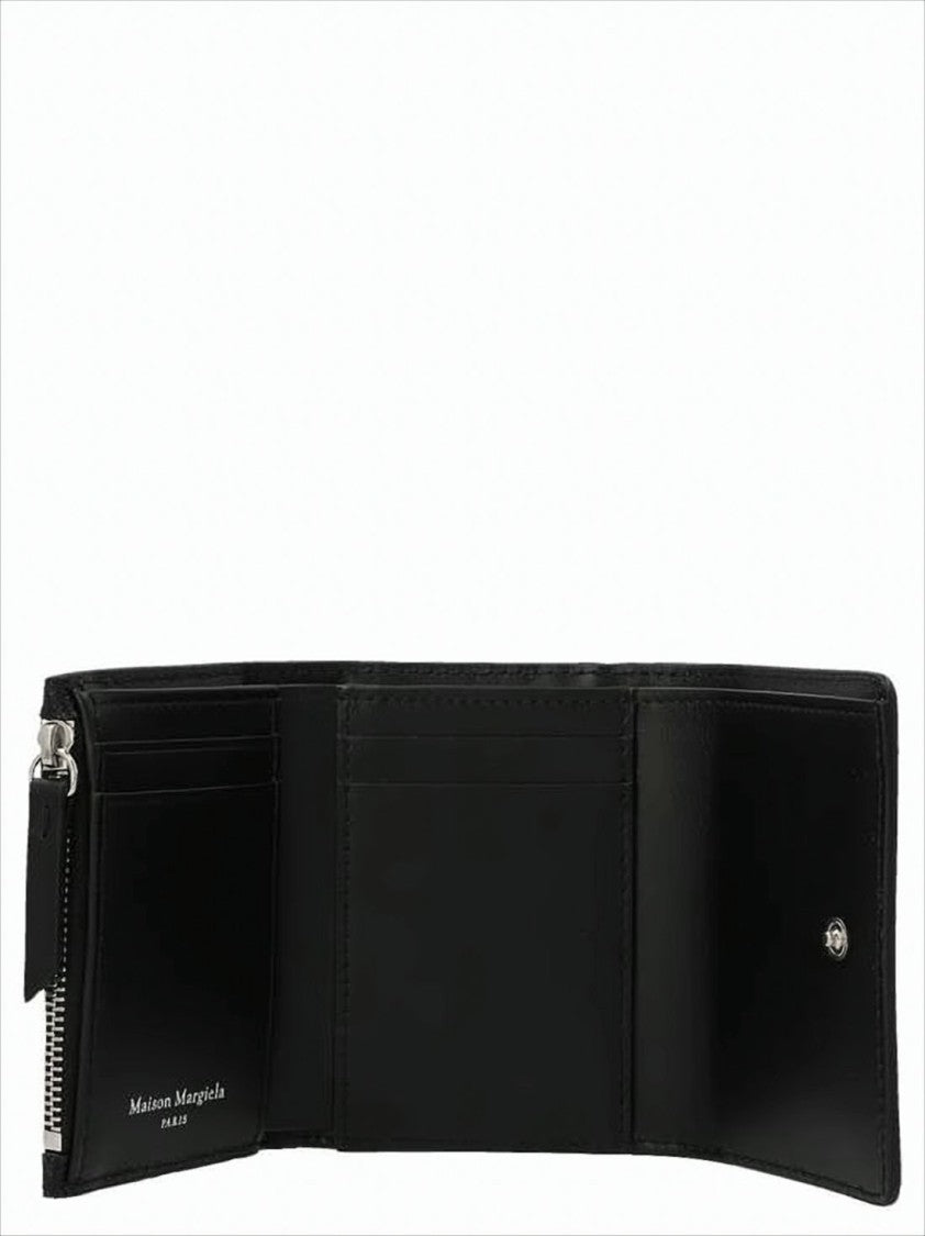 Maison Margiela Textured Calf Leather Tri-Fold Wallet