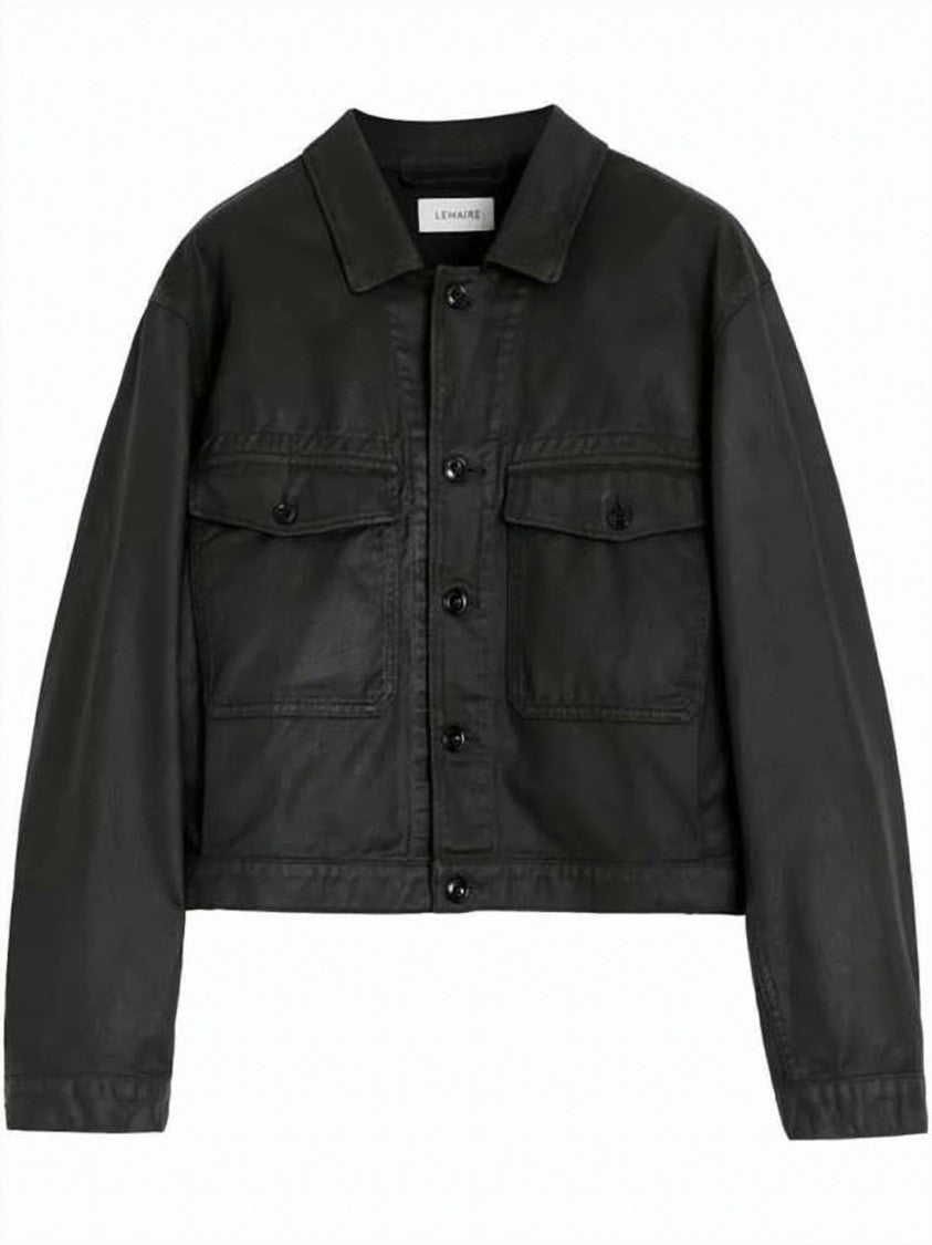 Lemaire Cropped Black Denim Jacket