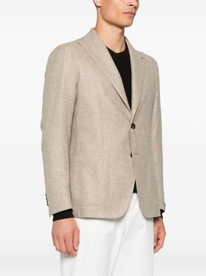 Tagliatore Tailored Tortora Jacket With Cashmere Blend