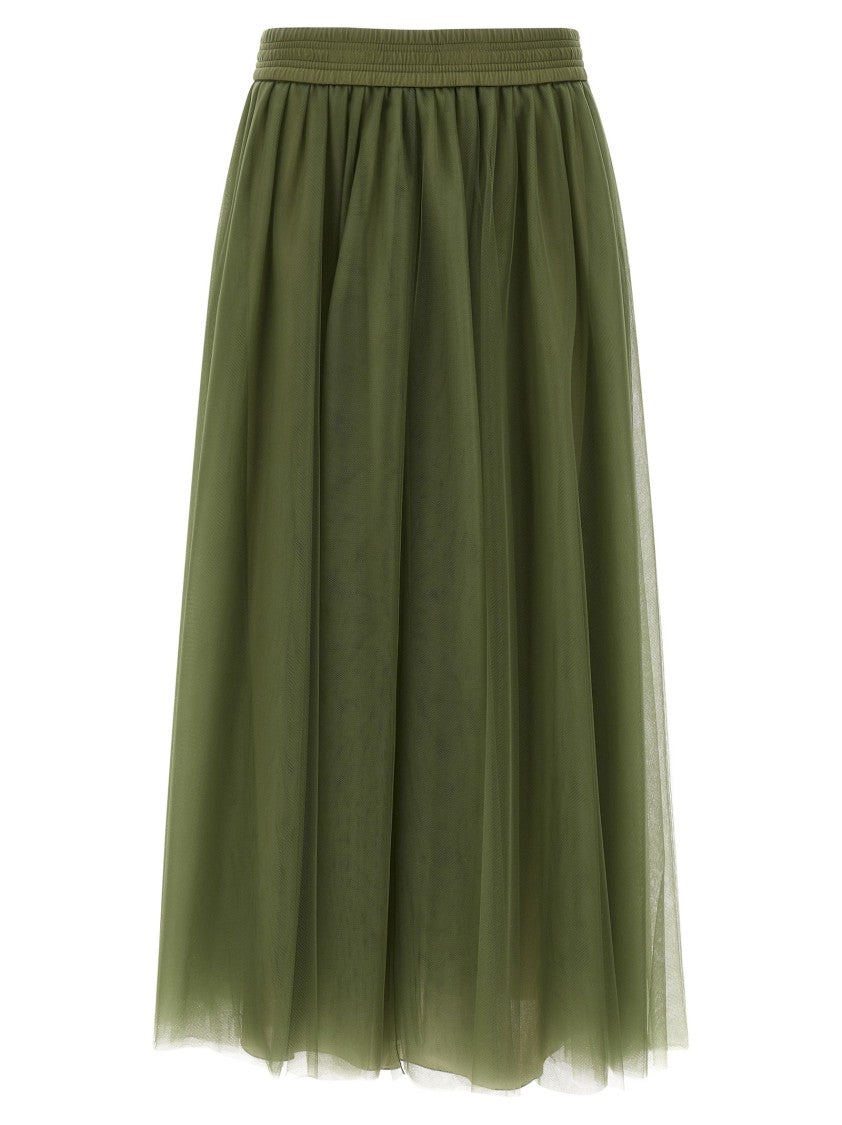 Fabiana Filippi Multi-Layer Tulle Midi Skirt With Elastic Waistband