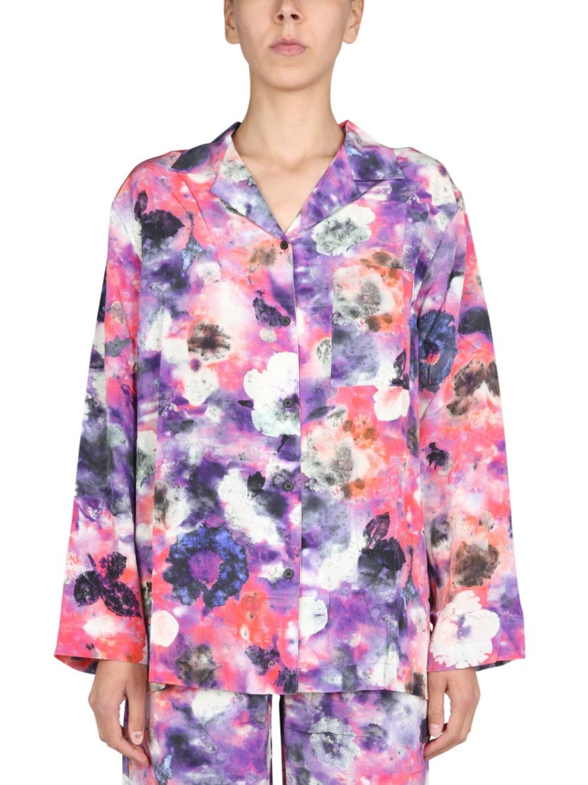 Mcq Abstract Floral Pattern Relaxed Fit Shirt