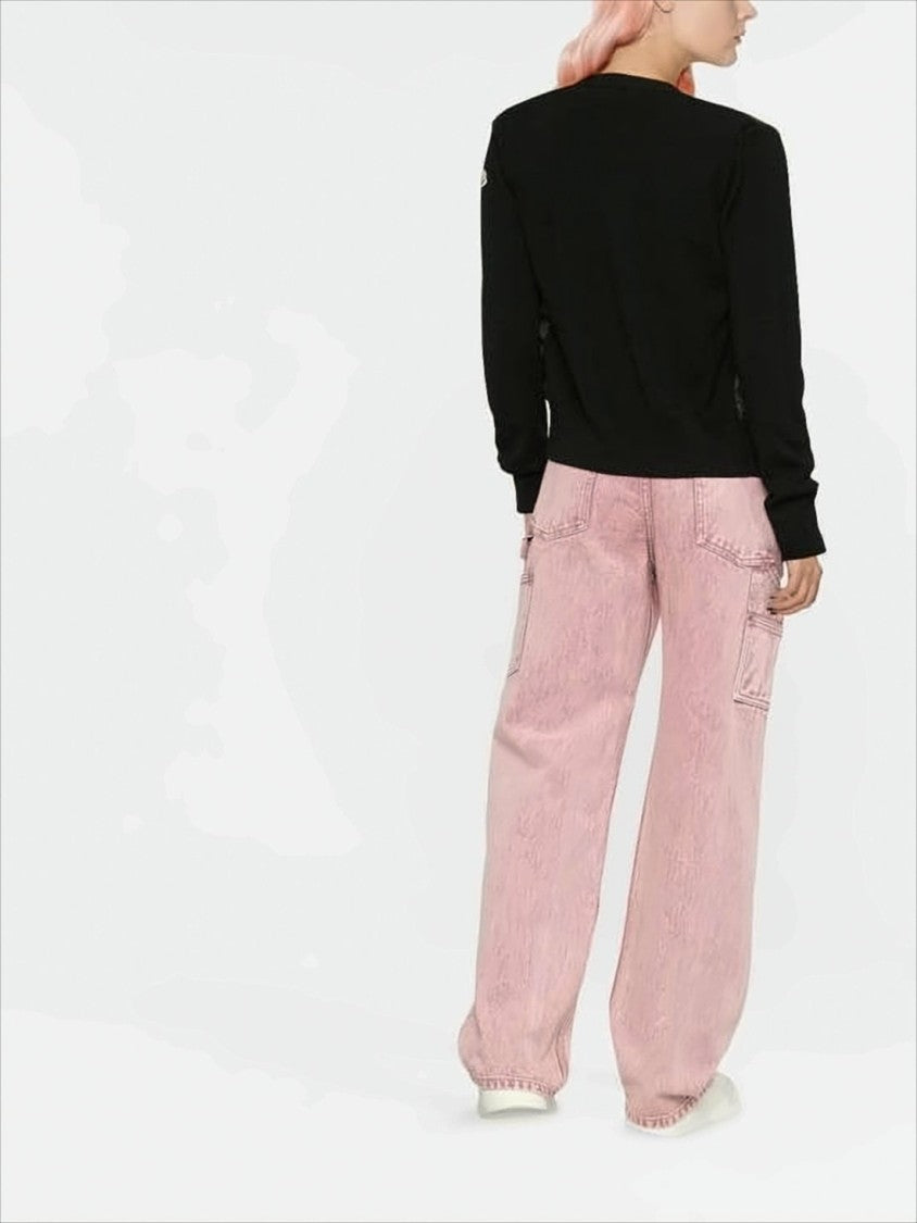 Moncler Padded Black Jacket With Quilted Front Panel