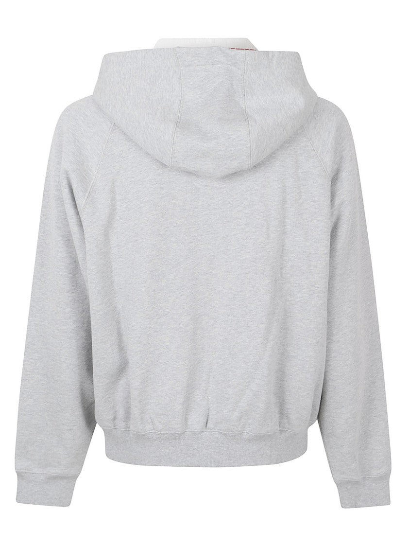 Versace Zip-Up Grey Knitwear Sweater With Hood