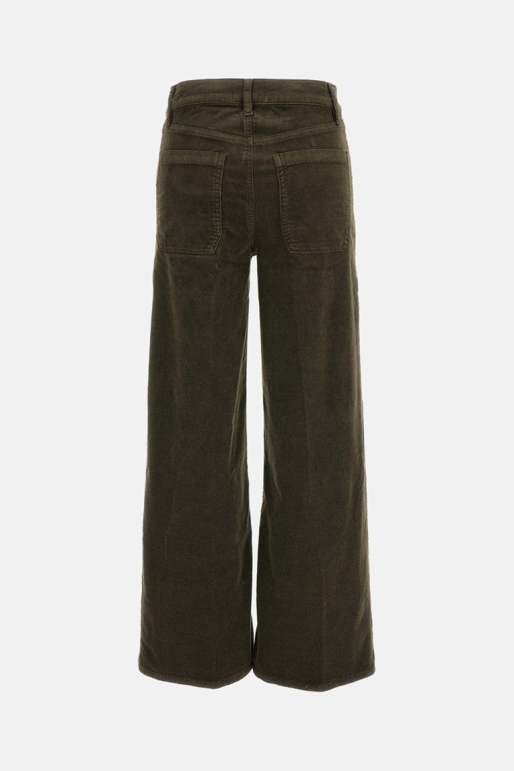 Frame Green Modernist Pocket Corduroy Wide-Leg Pants
