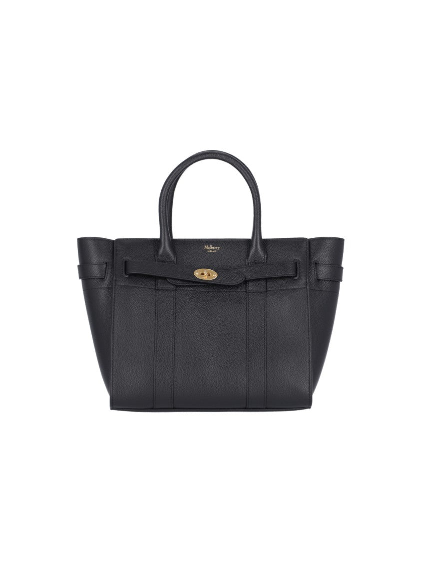 Mulberry Black Bayswater Hammered Leather Shoulder Bag