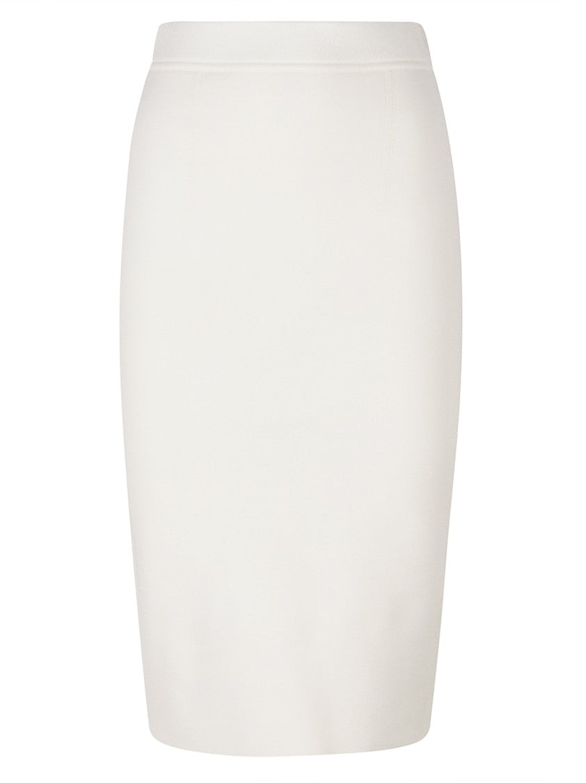 Tom Ford Seamless White Skirt With High Waist And Tailored Silhouette