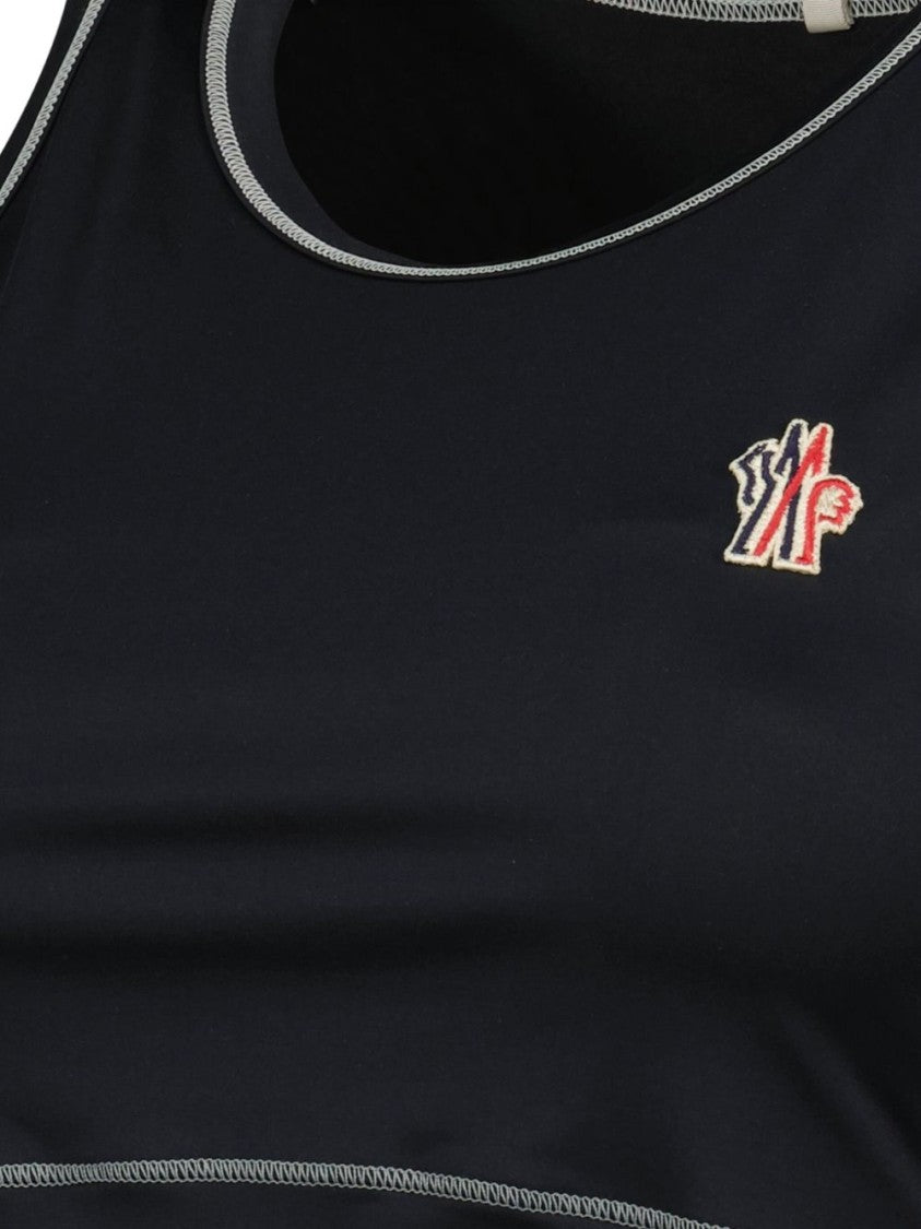 Moncler Grenoble Cropped Fitted Top With Contrasting Stitching