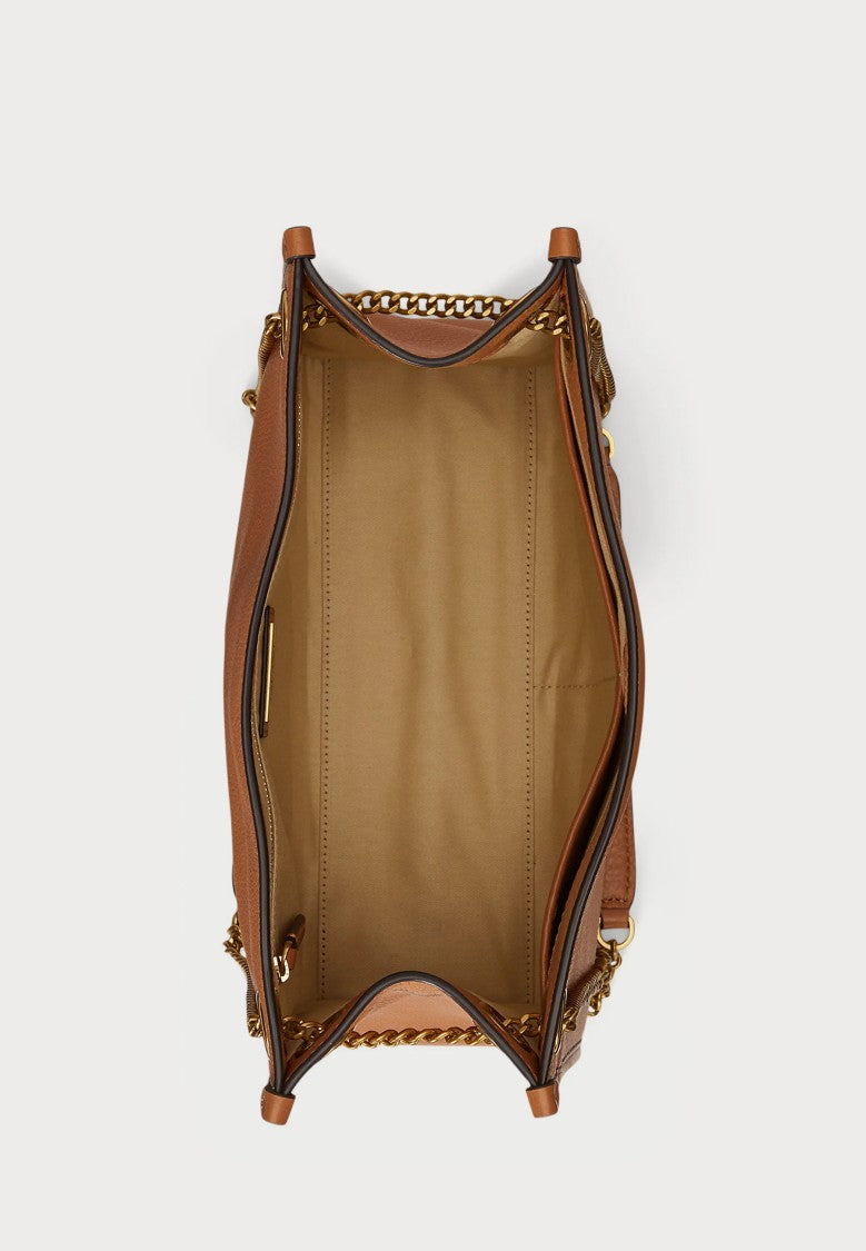 Lauren Ralph Lauren Brown Brdly Medium Cotton Tote Bag