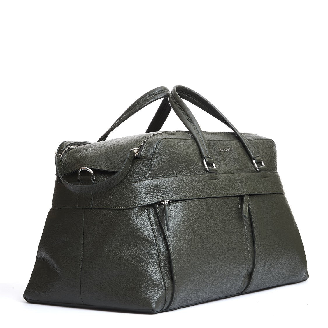 Orciani Olive Green Leather Travel Bag