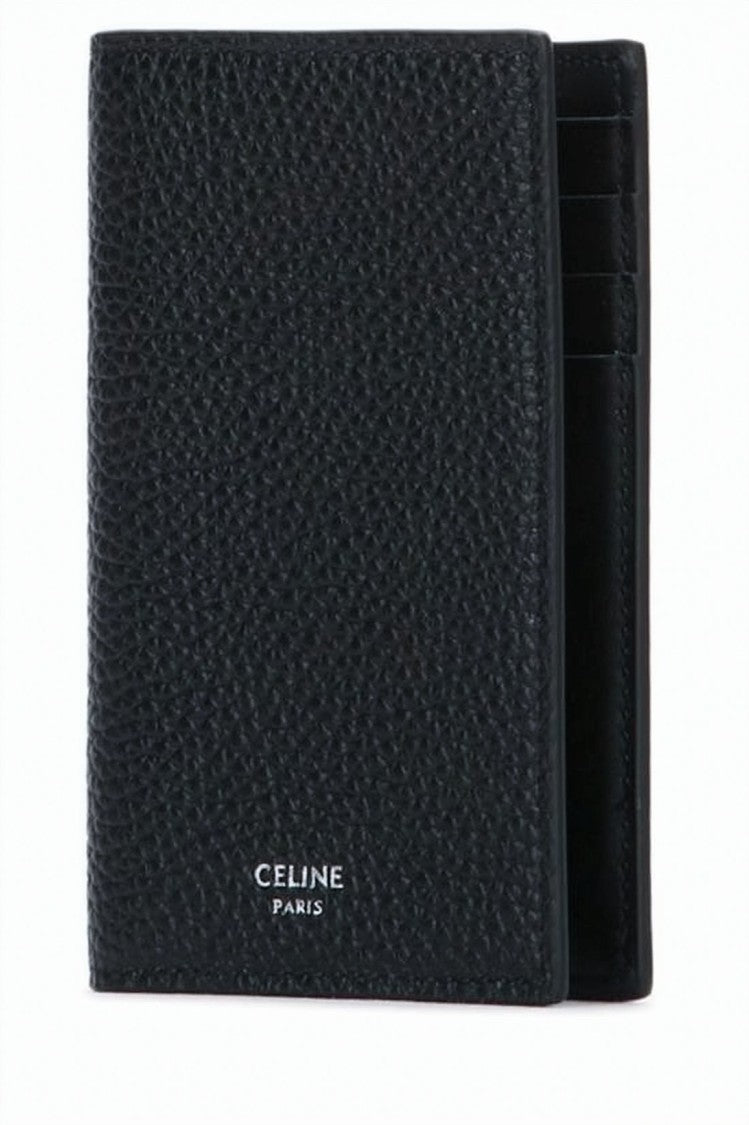 Celine Black Textured Calf Leather Pebbled Wallet