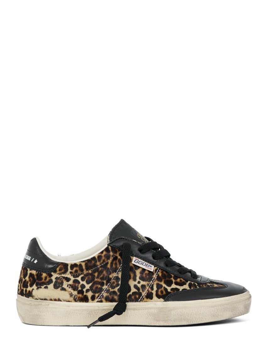 Golden Goose Leopard Print Leather Sneakers With Luxurious Detailing