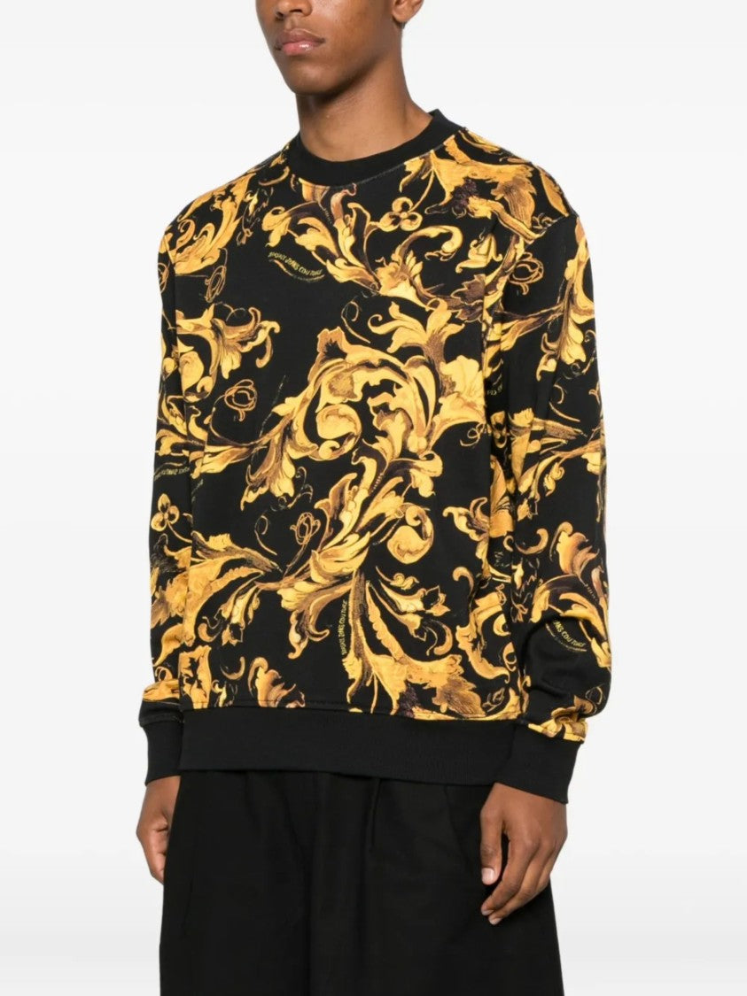 Versace Jeans Couture Black Blue Ornate Print Sweatshirt
