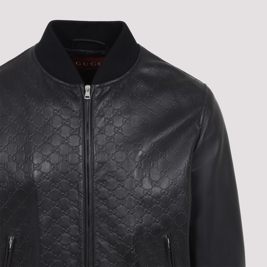 Gucci Black Lamb Leather Bomber Jacket
