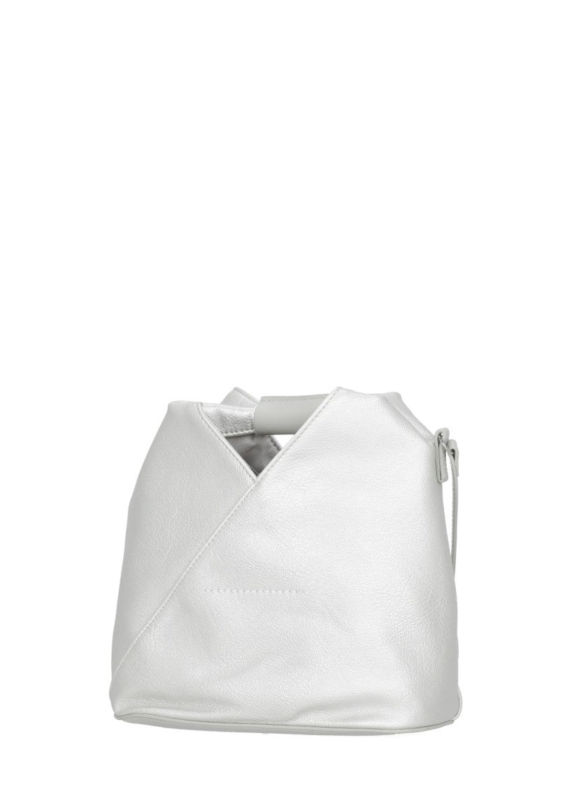 Mm6 By Maison Margiela Folded Silver Crossbody Bag With Adjustable Strap