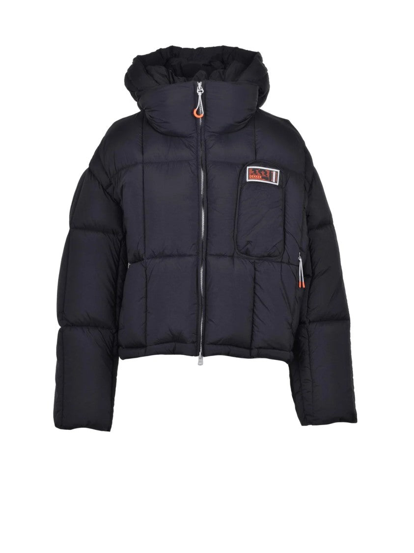Dekker Black Hooded Quilted Polyamide Down Jacket
