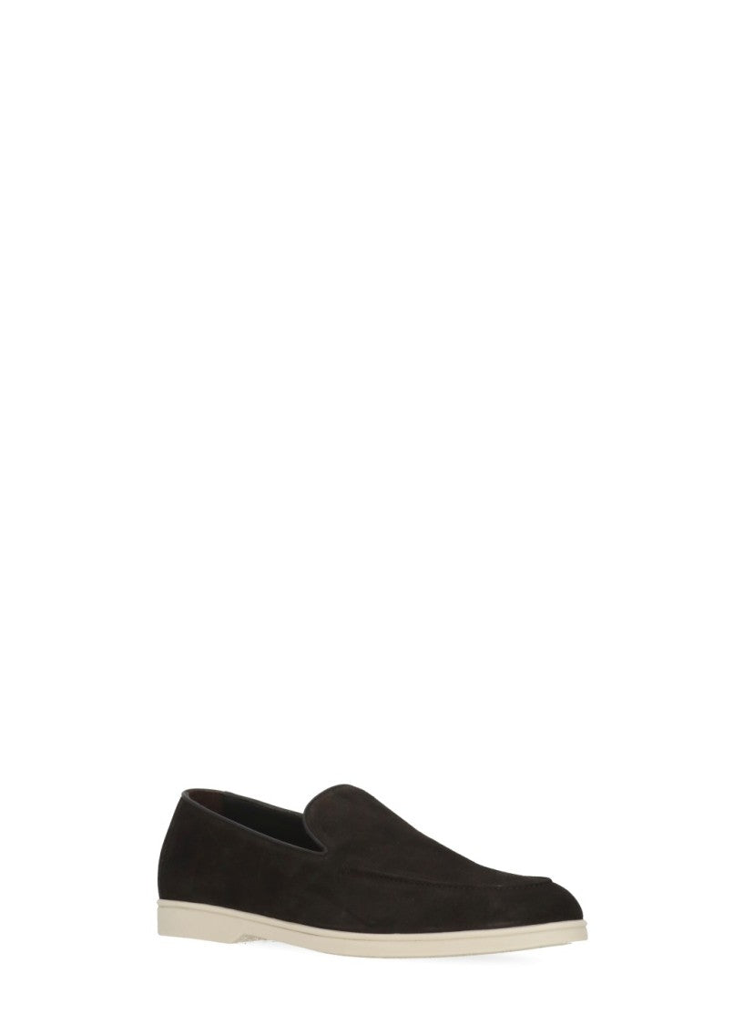 Doucal's Brown Suede Leather Loafers