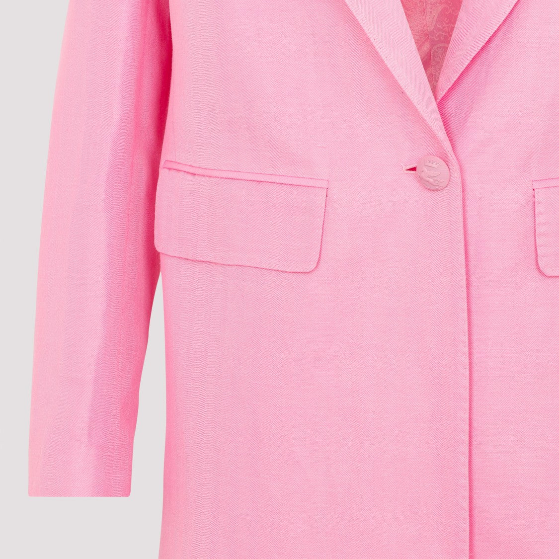 Etro Pink Linen And Silk Fuji Jacket