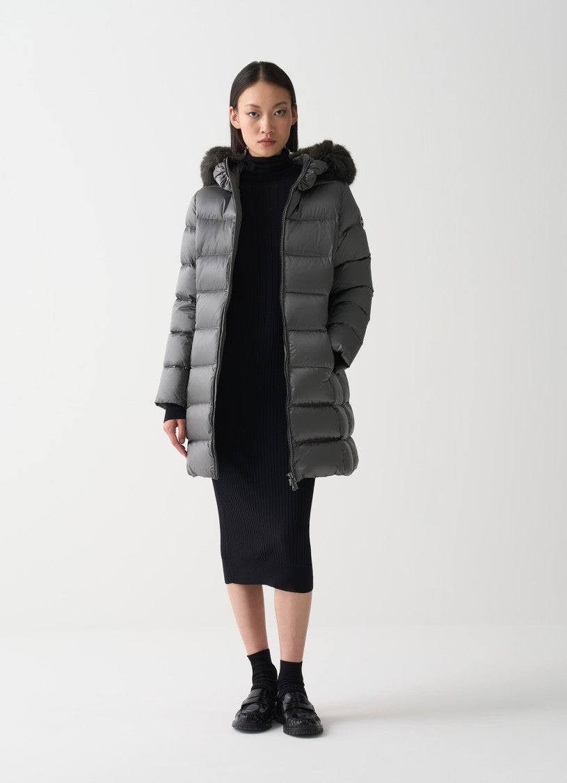 Colmar Originals Long Puffer Jacket With Faux Fur Hood