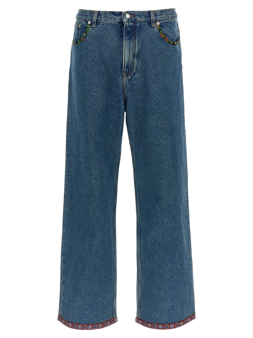 Valentino Garavani Floral Insert Jeans