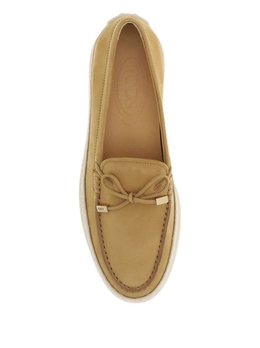 Tod's Tan Calzature Leather Braided Sole Loafers
