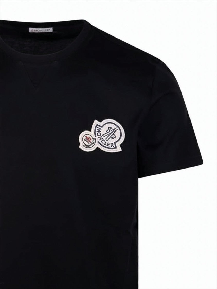 Moncler Classic Black Short-Sleeved T-Shirt With Embroidered Logo