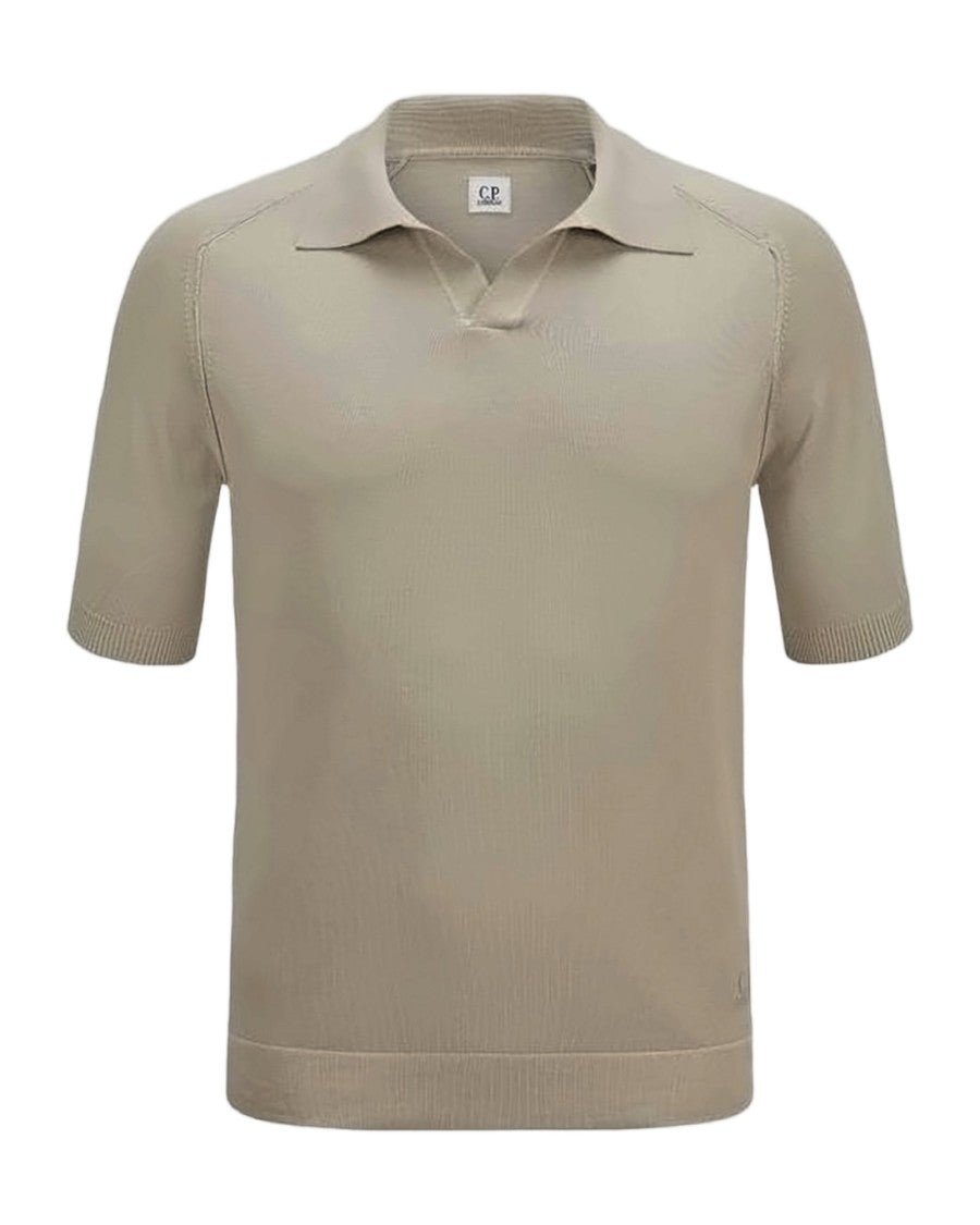 C.P. Company Short-Sleeved Polo Shirt With Classic Collar And Subtle V-Neck Opening