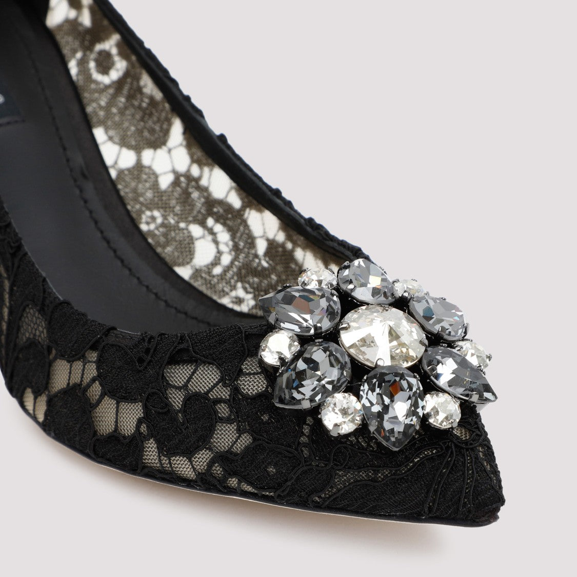 Dolce & Gabbana Black Lace Viscose Pumps