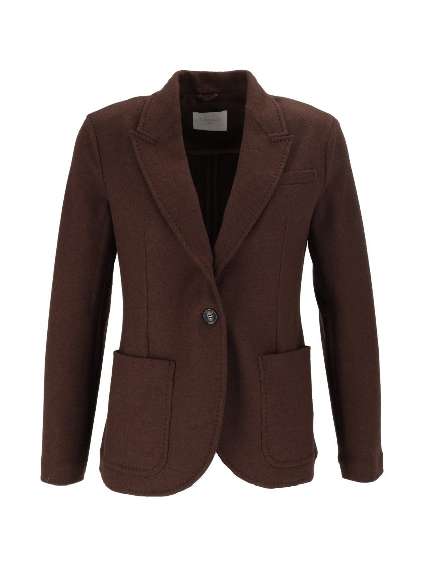 Circolo 1901 Brown Regular-Fit Metallic Button Jacket