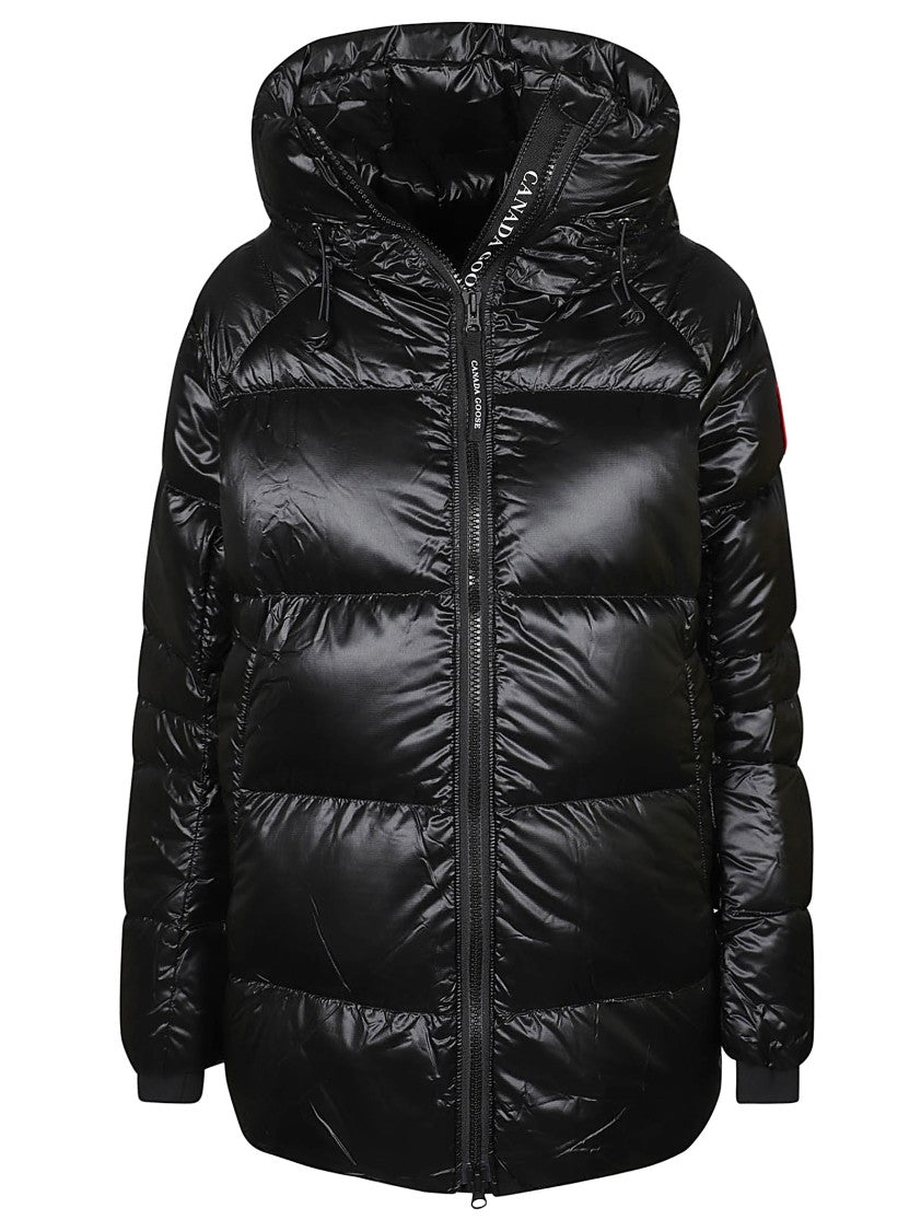 Canada Goose Cypress Glossy Quilted High Collar Hooded Down Jacket