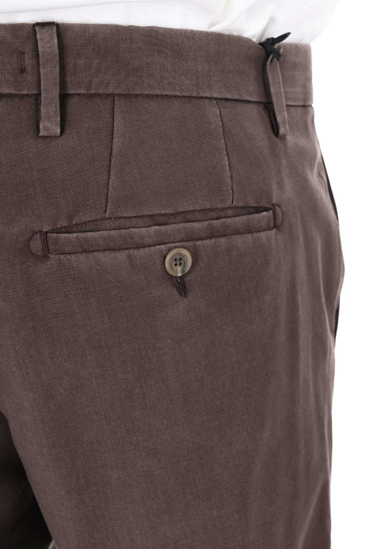 Myths Tailored Brown Trousers With Smooth Texture