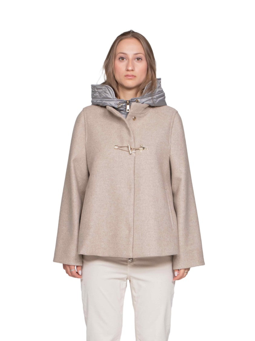 Fay Short Jacket With Toggle Closure And Padded Collar
