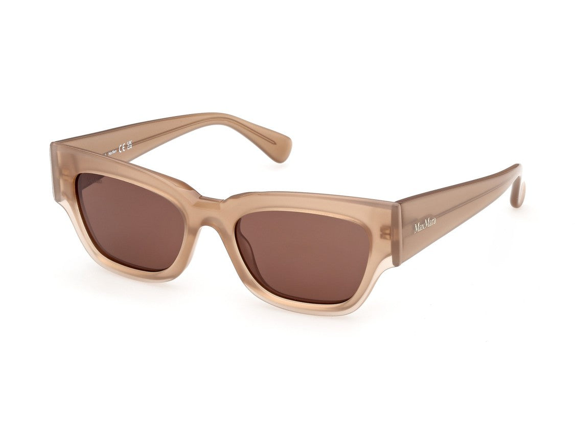 Max Mara Mm0211 Warm Beige Oversized Acetate Square Sunglasses