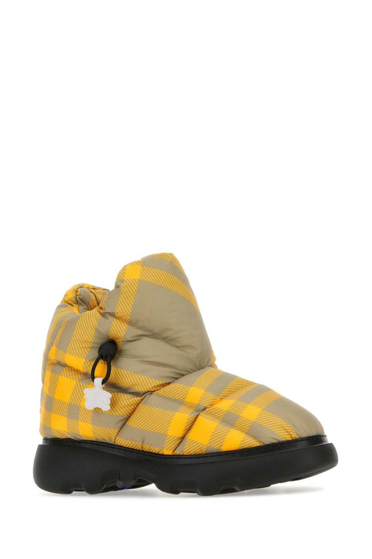 Burberry Printed Polyester Pillow Check Ankle Boots