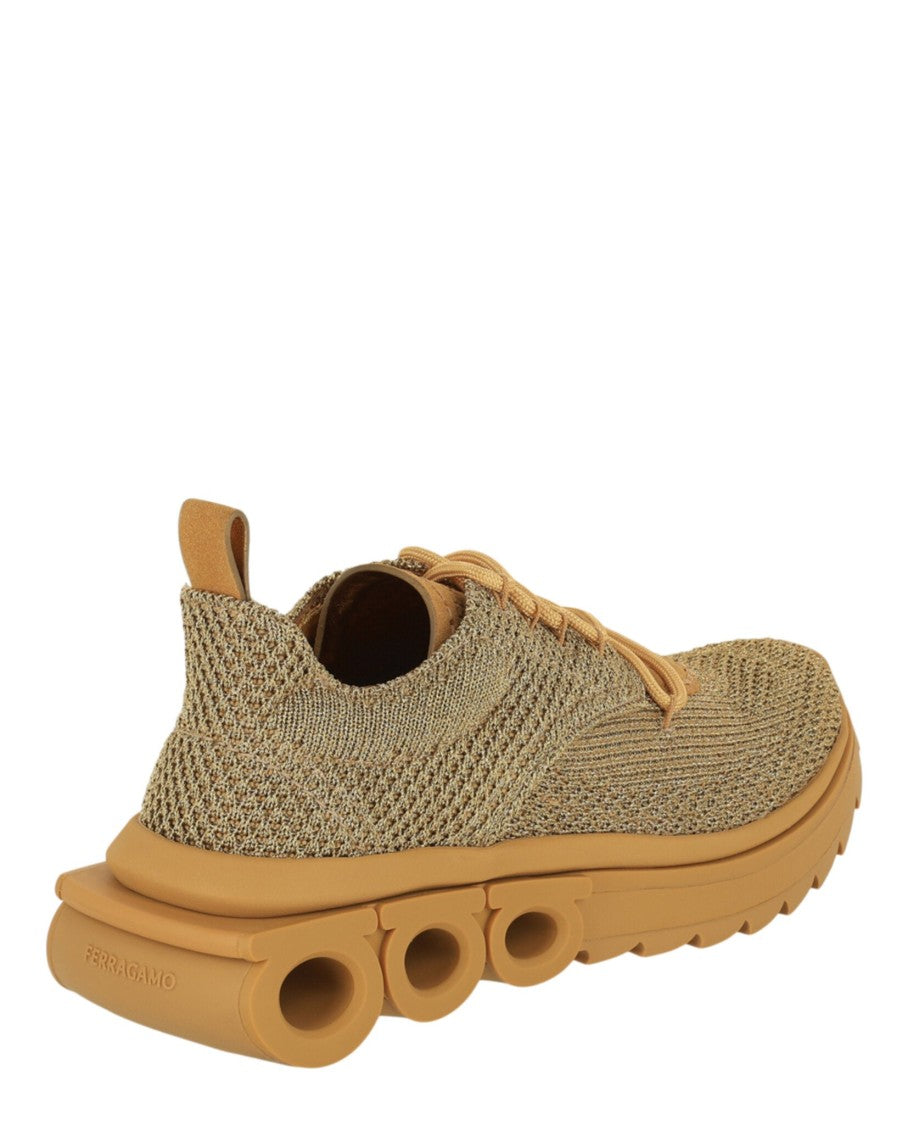 Ferragamo Nima Metallic Knit Sneakers