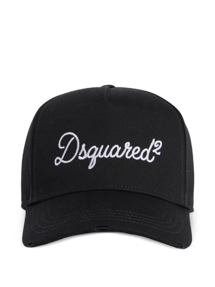 Dsquared2 Black Baseball Cap Adjustable Metal Strap
