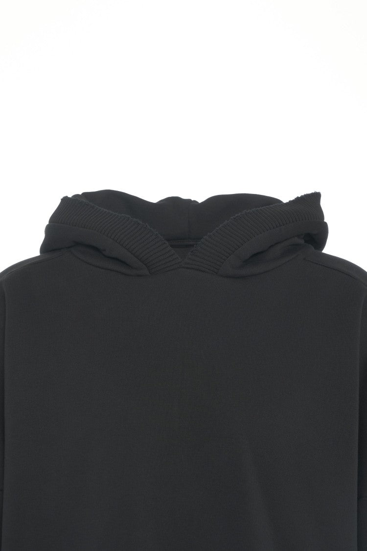 Thom Krom Cropped Oversized Hoodie With Distressed Details