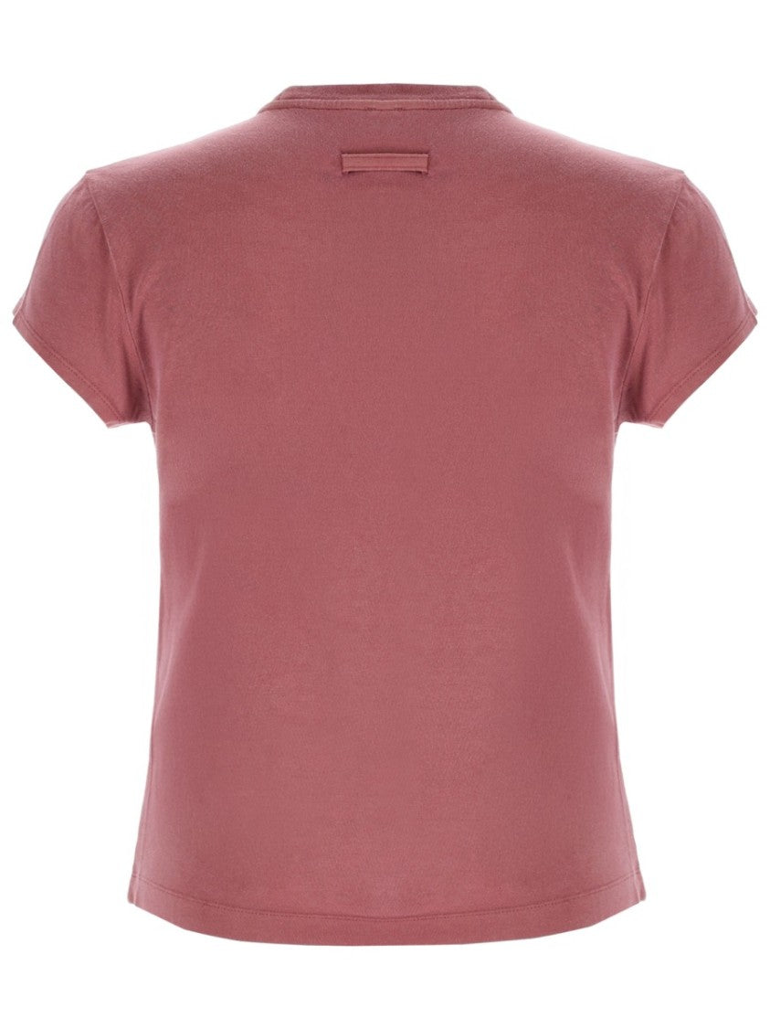 Jean Paul Gaultier Dusty Rose Needle Thread Embroidered T-Shirt