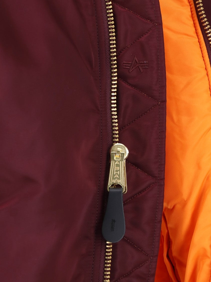 Alpha Industries Bordeaux Reversible Ma-1 Nylon Bomber Jacket
