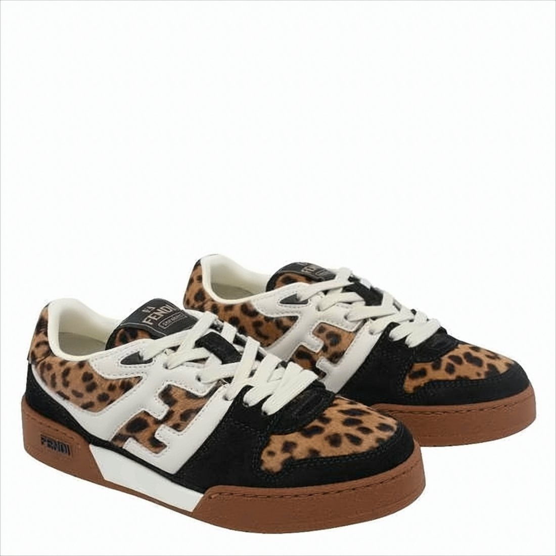 Fendi Low-Top Sneakers With Bold Leopard Print