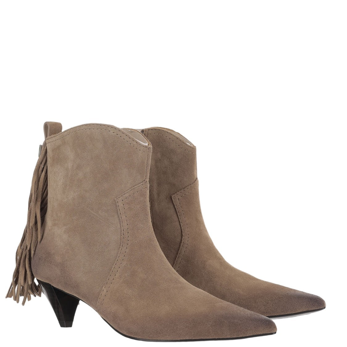 Pinko Beige Didi Fringed Suede Boots
