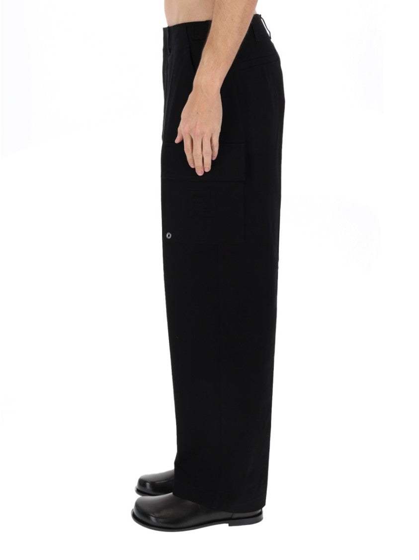 Fendi Straight-Leg Cargo Pants With Subtle Logo Detail
