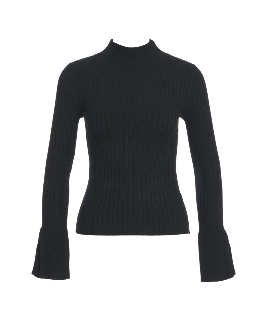 Kaos Ribbed Knit Top With High Neckline