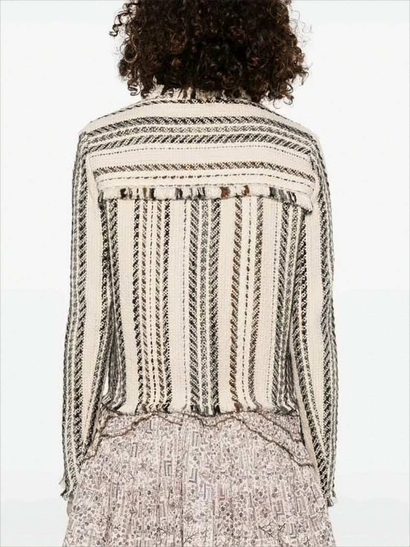Isabel Marant Cropped Textured Jacket With Frayed Edges