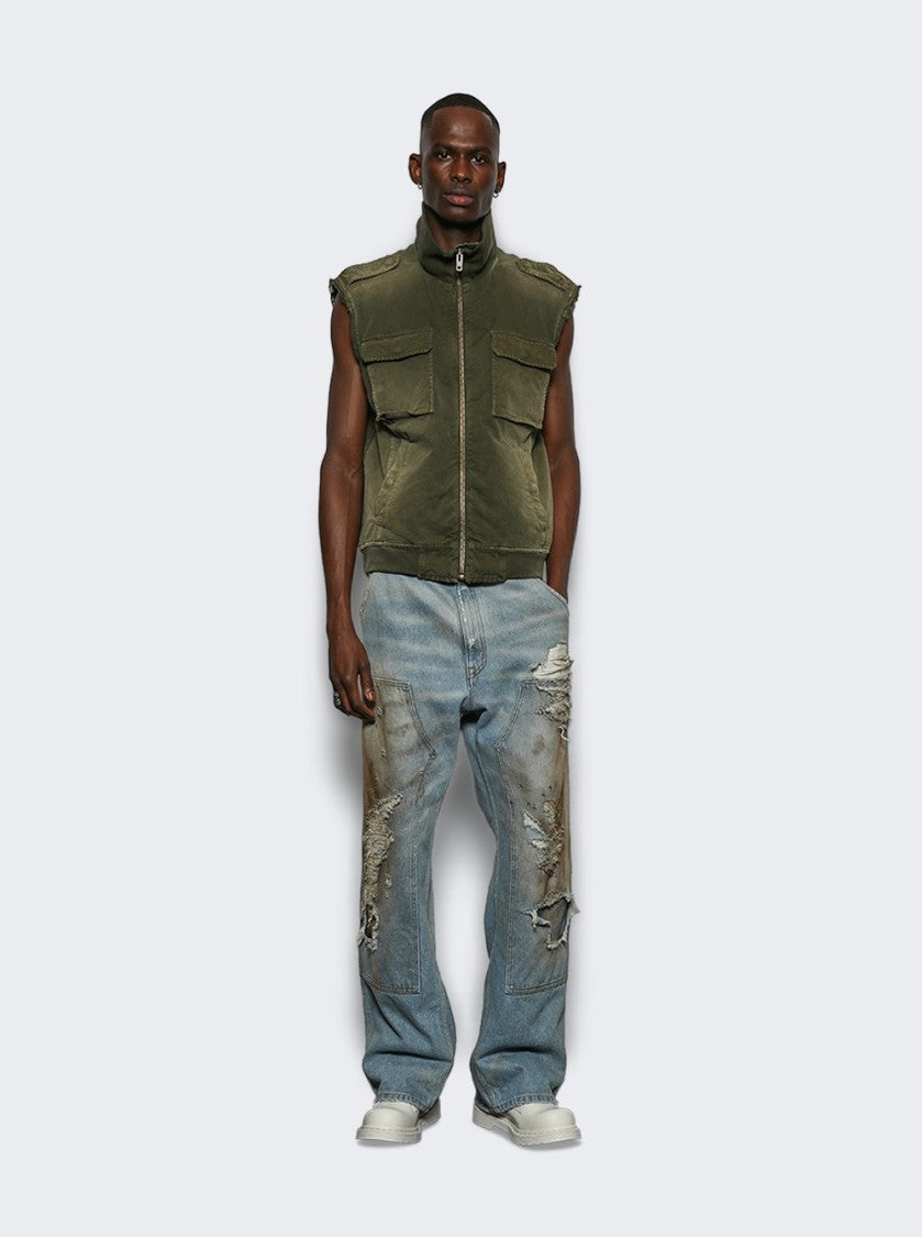 Mm6 By Maison Margiela Stand Collar Sleeveless Vest With Functional Pockets